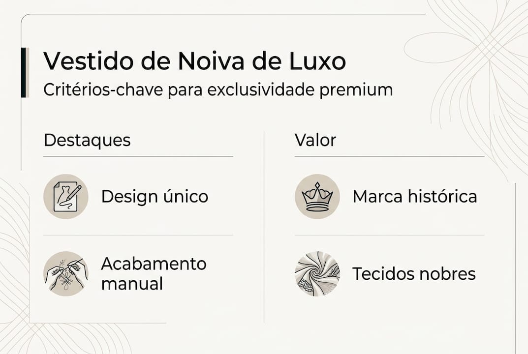 Infográfico: elementos essenciais de um vestido de luxo