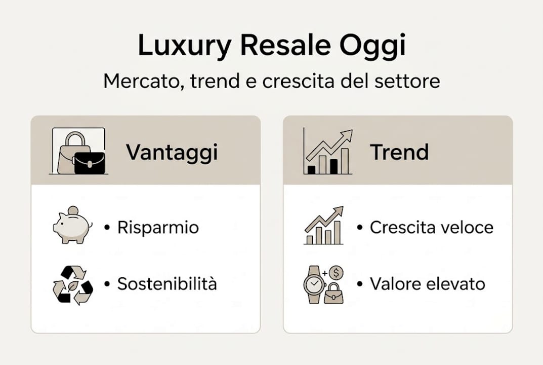 Panoramica grafica sulle tendenze del mercato del second hand di lusso