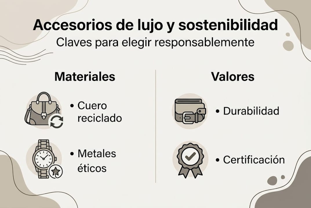 Guía visual sobre cómo los accesorios de lujo apuestan por la sostenibilidad