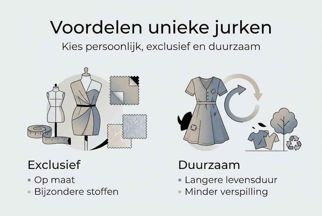 Infographic: de pluspunten van unieke jurken op een rij
