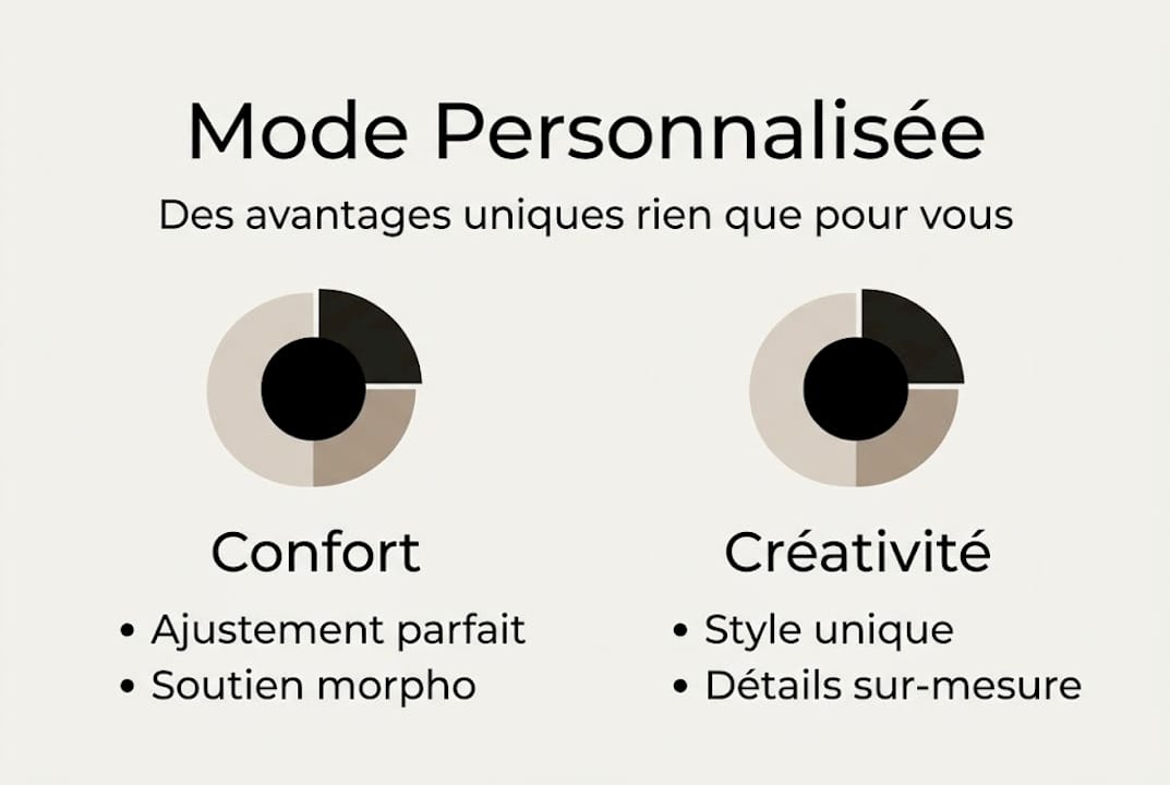 Découvrez en un coup d'œil les principaux avantages d’une approche mode sur-mesure grâce à notre infographie exclusive.
