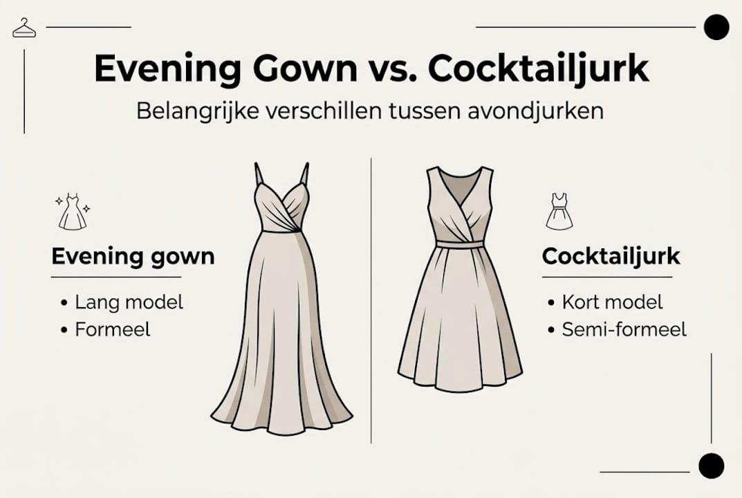 Infographic: Wat is het verschil tussen een avondjurk en een cocktailjurk?