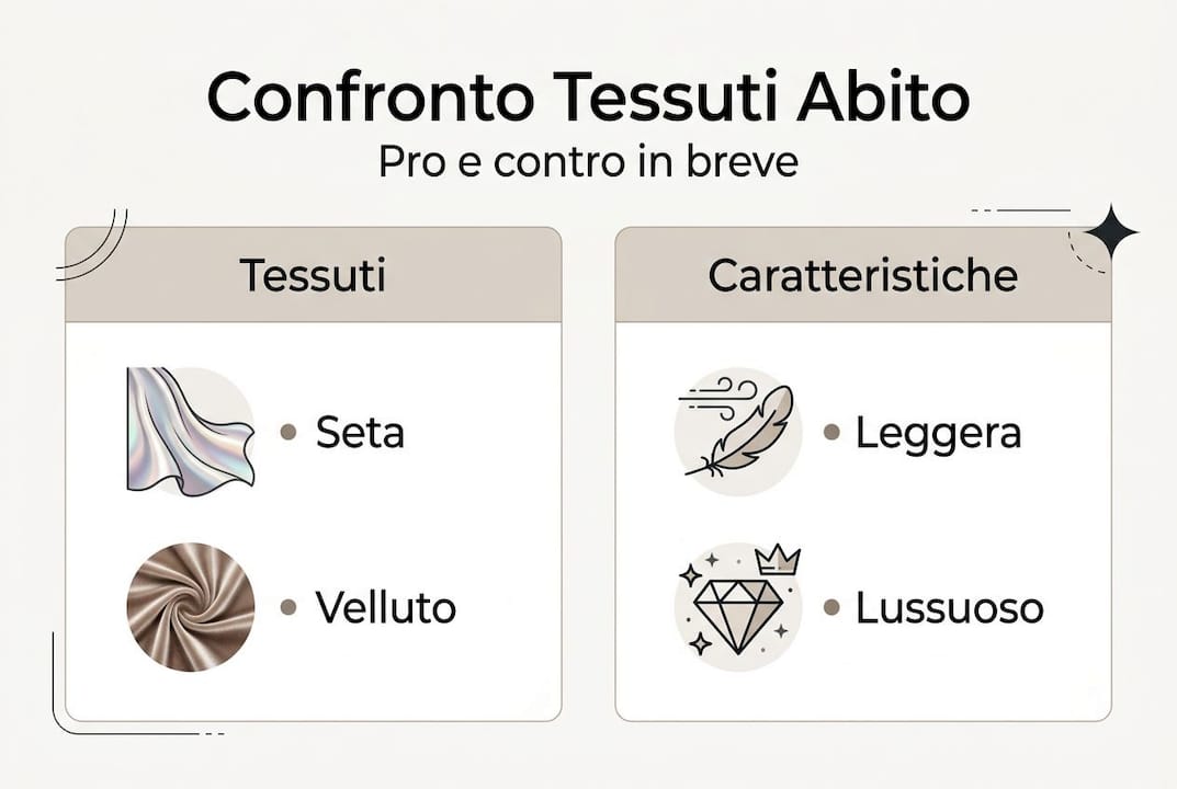 Infografica: vantaggi e svantaggi dei principali tessuti per abiti