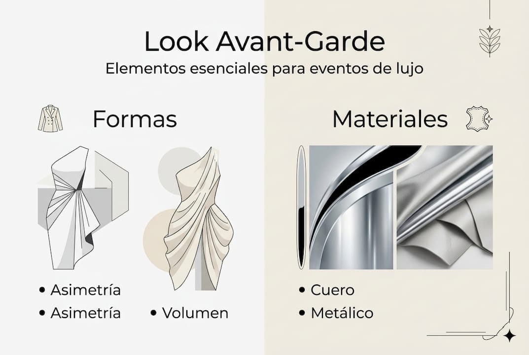 Infografía sobre los principales elementos que definen la moda vanguardista