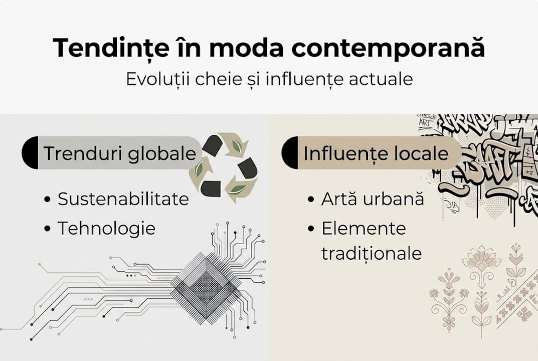 Vizual despre direcțiile actuale din modă și influența lor asupra stilului de zi cu zi