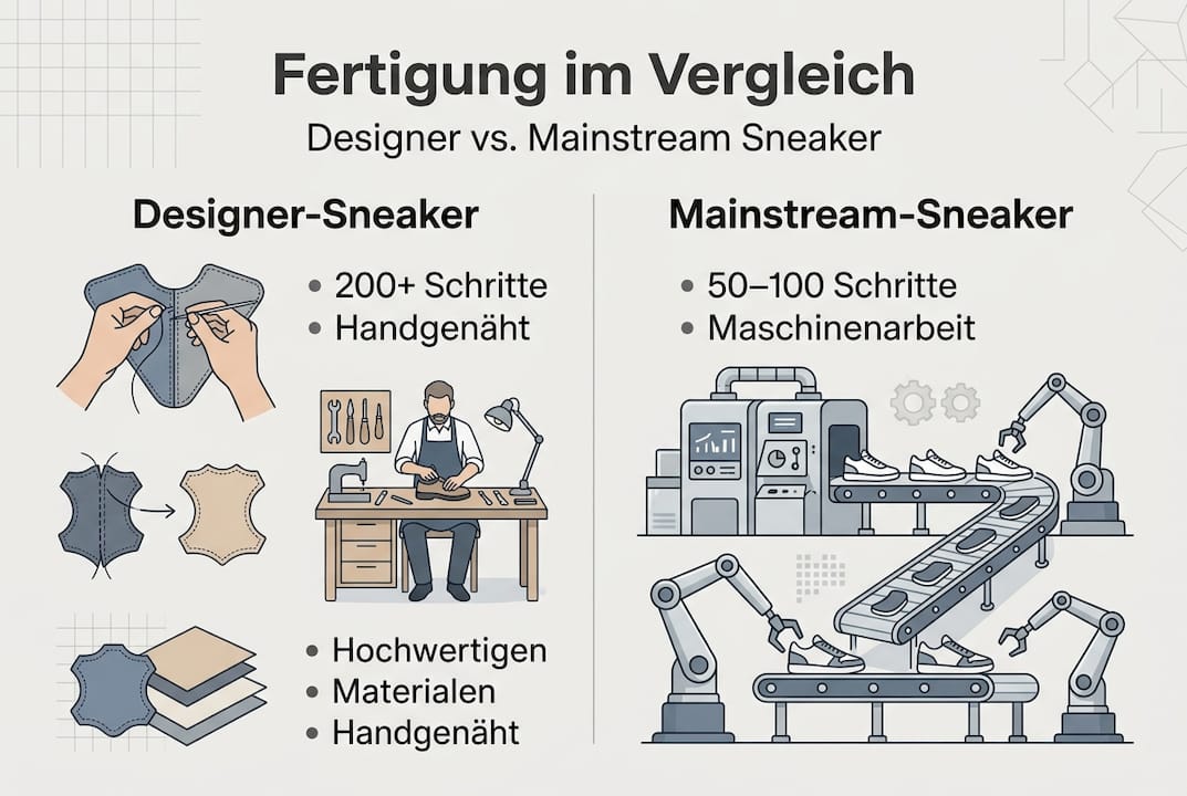 Infografik: So unterscheiden sich Herstellung und Design von Sneaker-Highlights und Modellen für den Massenmarkt