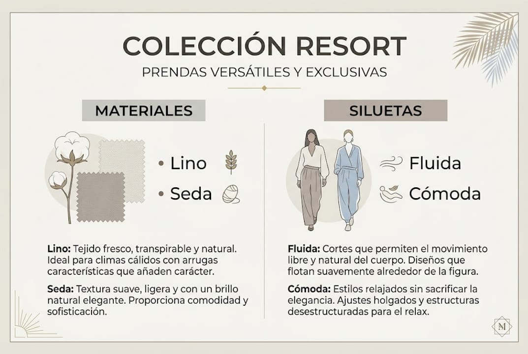 Guía visual sobre los materiales y estilos más populares para la temporada resort