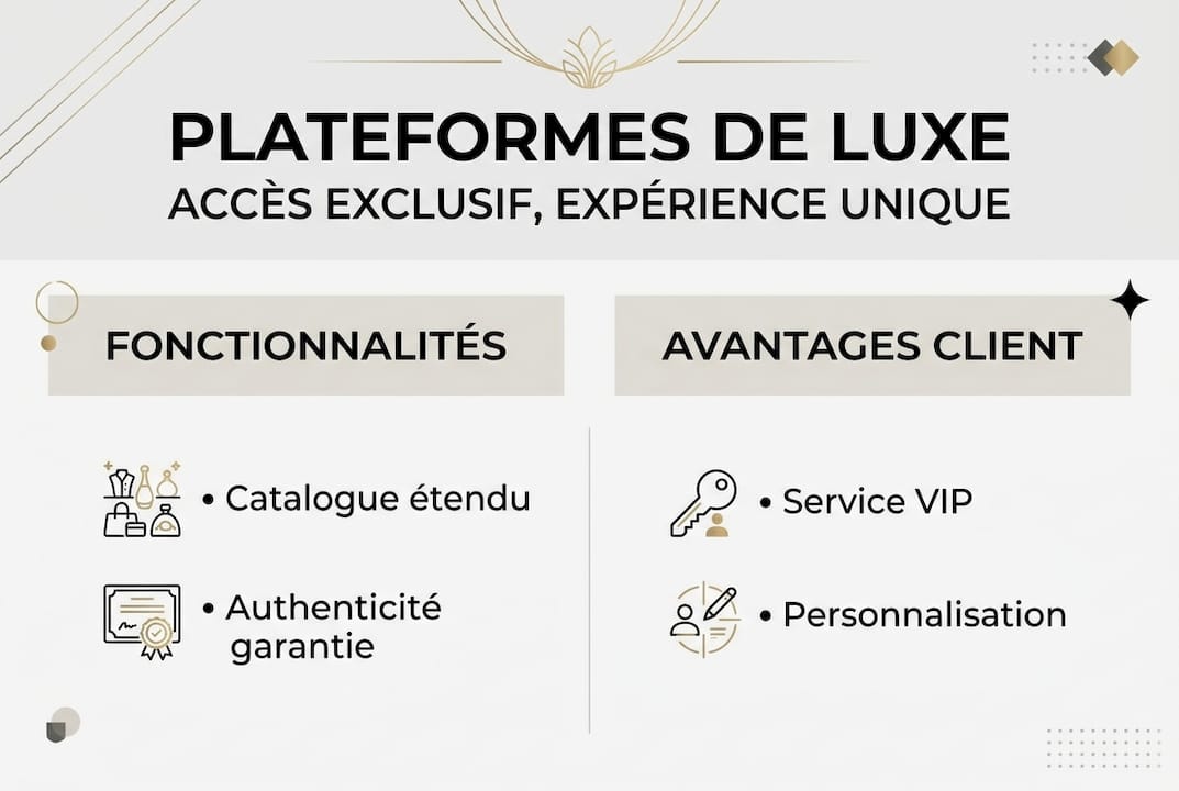 Schéma explicatif du fonctionnement d’une plateforme dédiée au luxe