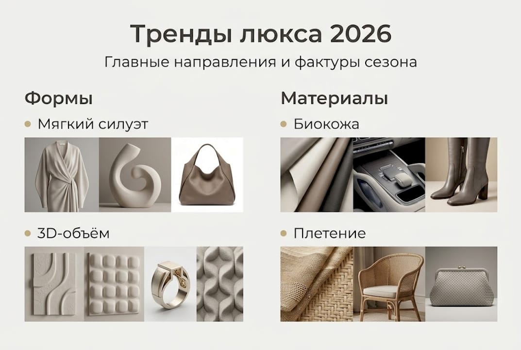 Ключевые тренды рынка роскоши 2026 года в инфографике