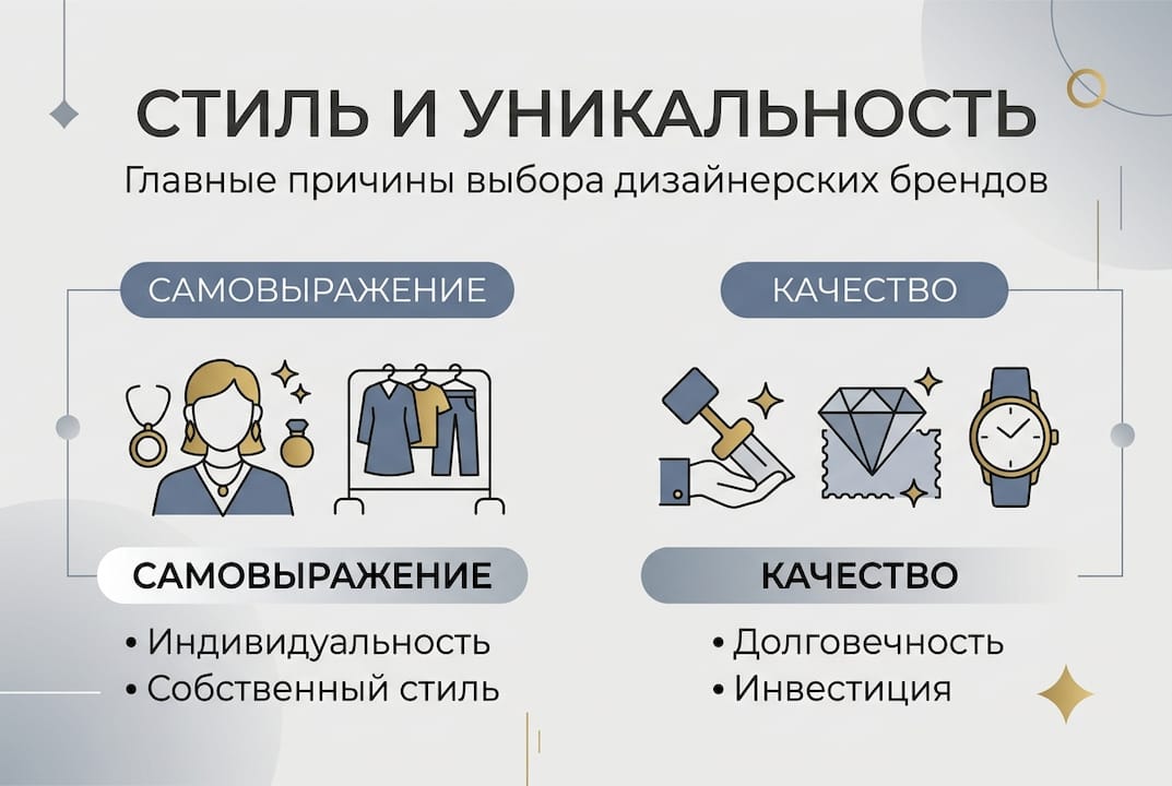 Инфографика: почему выбирают дизайнерские бренды
