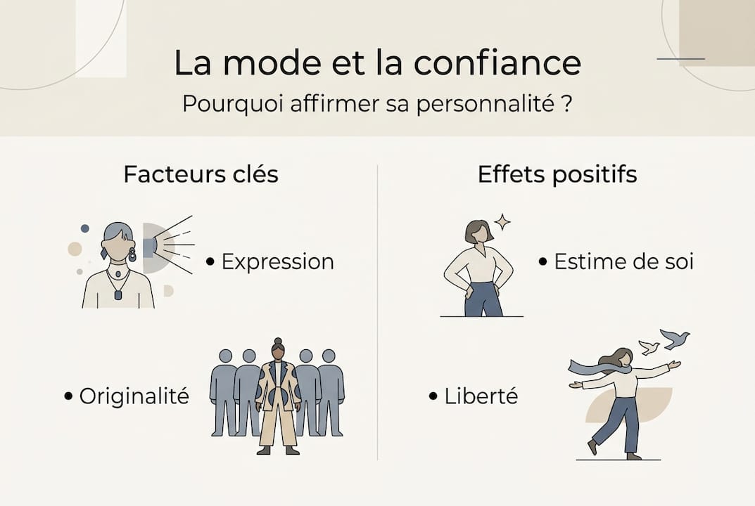 Une infographie qui met en lumière le lien entre l’univers de la mode et la confiance en soi.