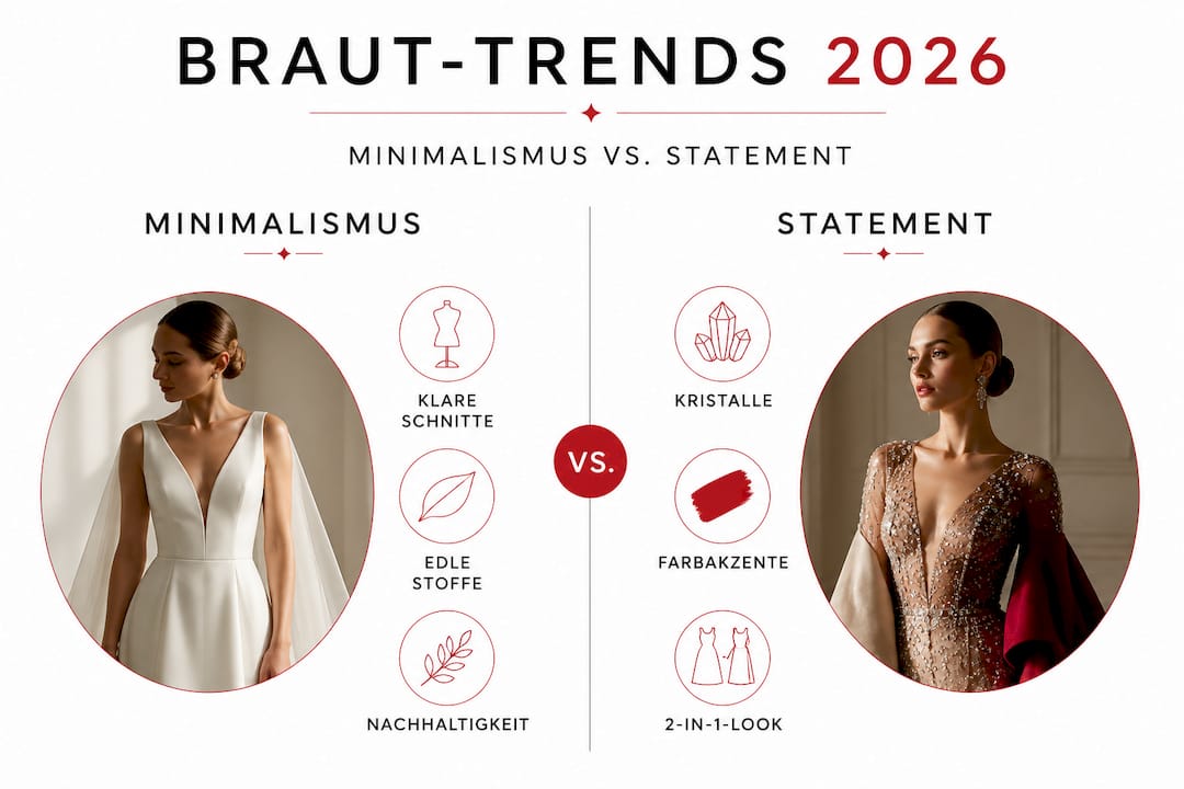 Infografik: Minimalismus trifft auf angesagte Braut-Trends mit Statement-Charakter