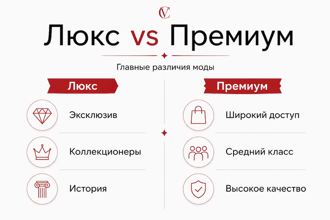 Инфографика: отличия между люксовой и премиальной модой