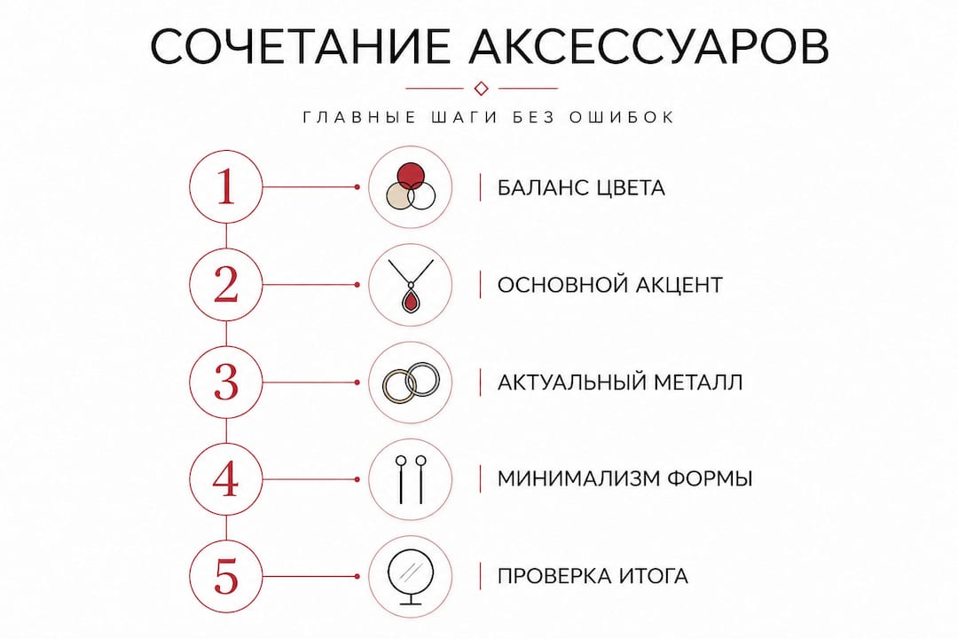 Инфографика: подбор аксессуаров к платью — пошаговое руководство