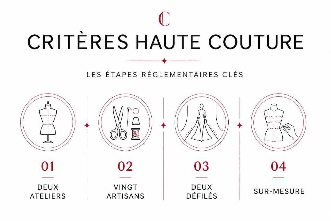 Infographie : les 4 étapes incontournables de la haute couture