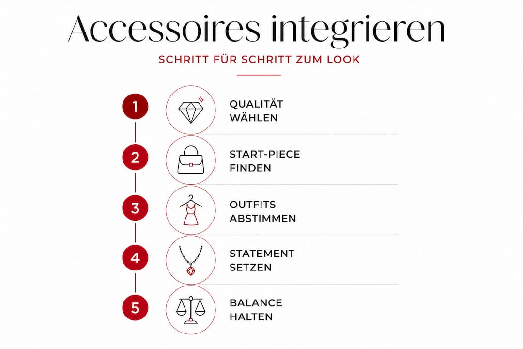 Schritt-für-Schritt-Anleitung: So integrieren Sie Accessoires richtig – anschaulich erklärt in einer Infografik