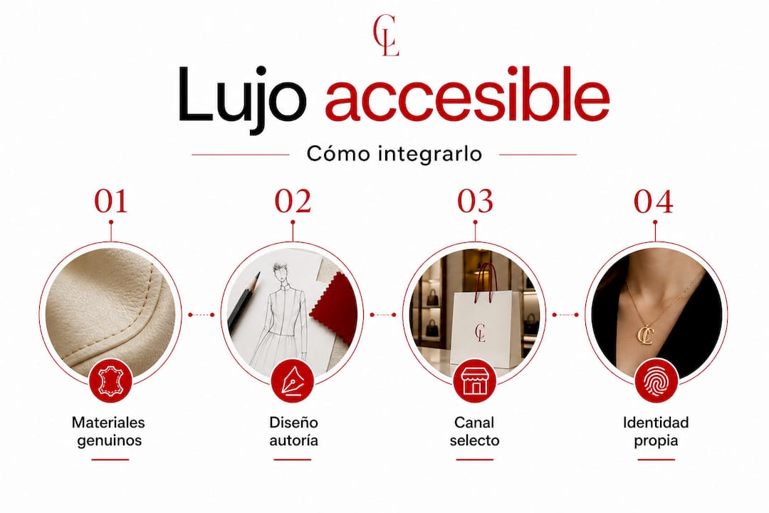 Infografía vertical que explica, paso a paso, cómo disfrutar del lujo sin gastar de más