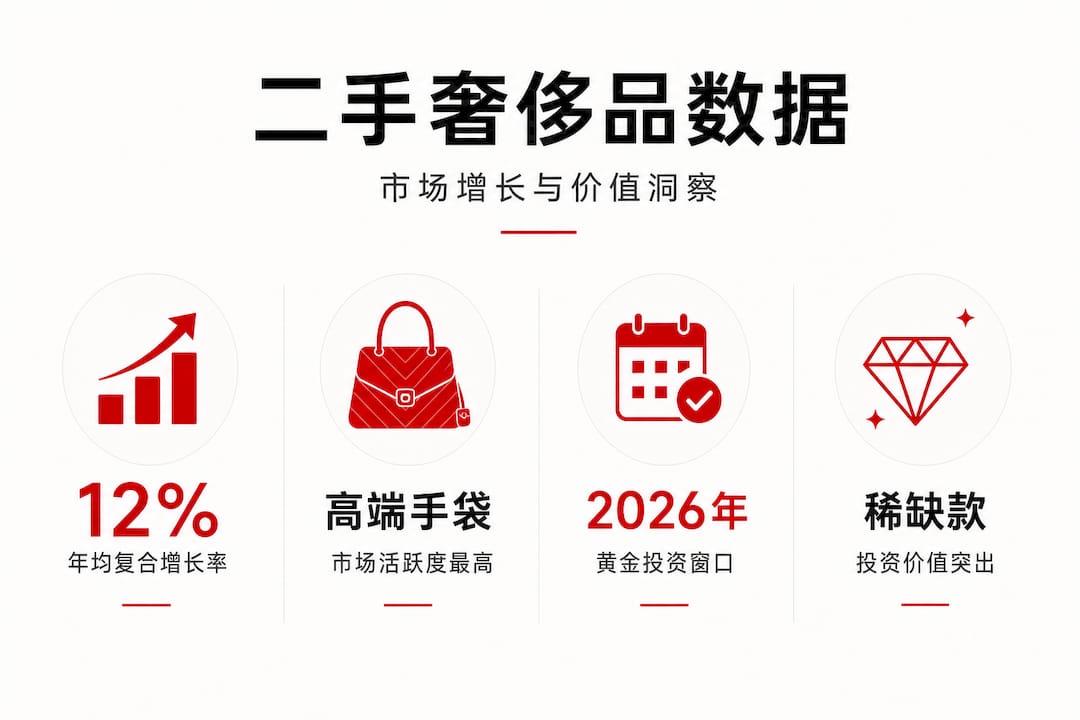 奢侈品二手市场增长与价值核心数据一览图