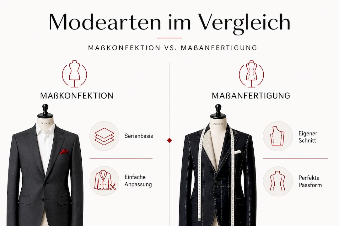 Infografik: Maßkonfektion vs. Maßanfertigung – Wo liegen die Unterschiede?