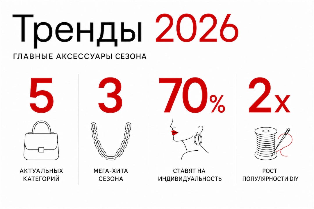 Инфографика: самые актуальные аксессуары 2026 года