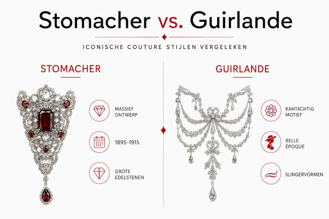 Infographic: een overzicht van de verschillen tussen stomacher en guirlande stijlen