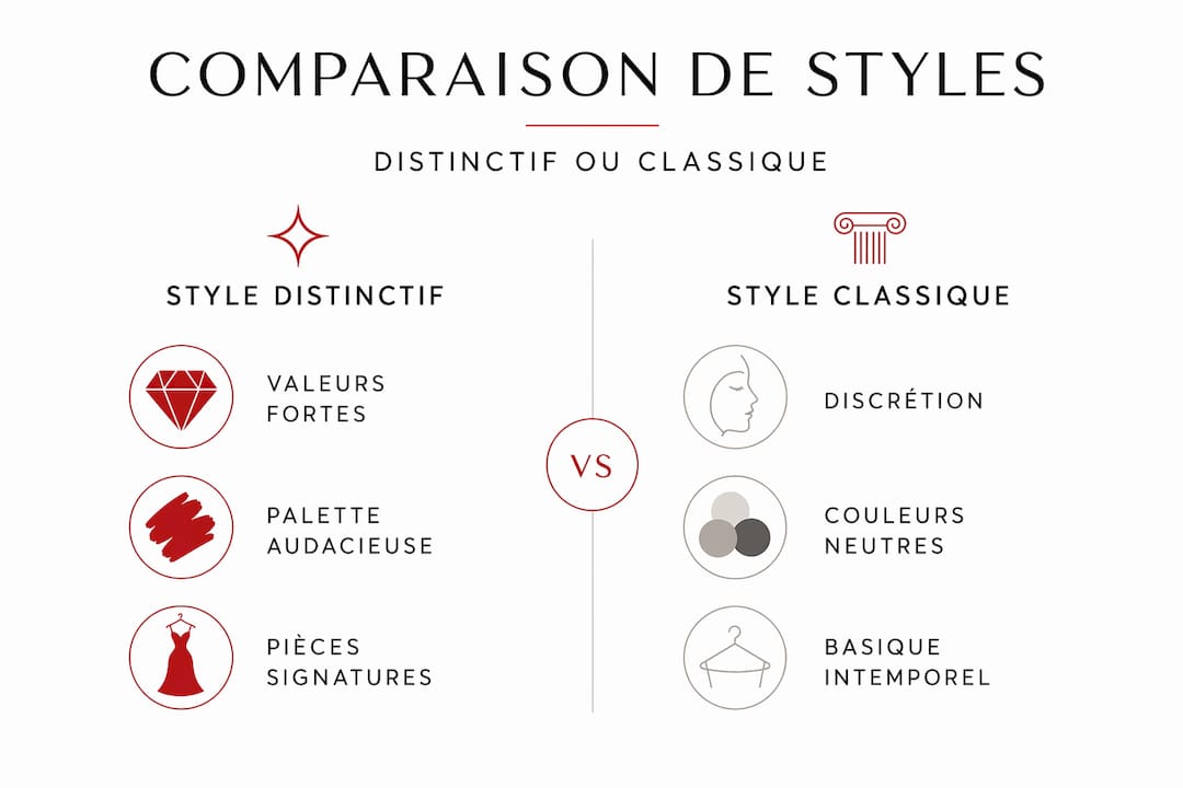 Infographie : le style classique face au style distinctif, point par point