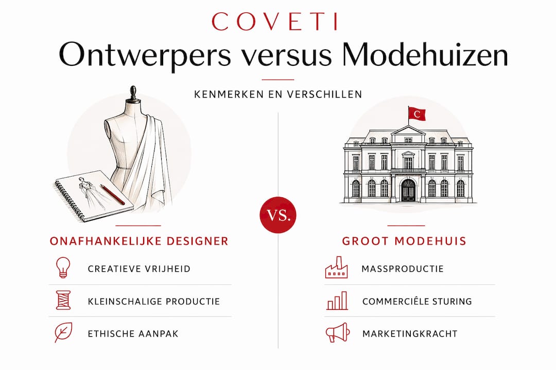 Infographic: zelfstandige modeontwerper versus werken bij een groot modehuis