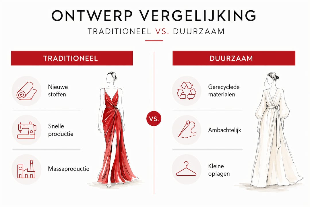 Infographic: duurzaam ontwerp versus traditionele aanpak