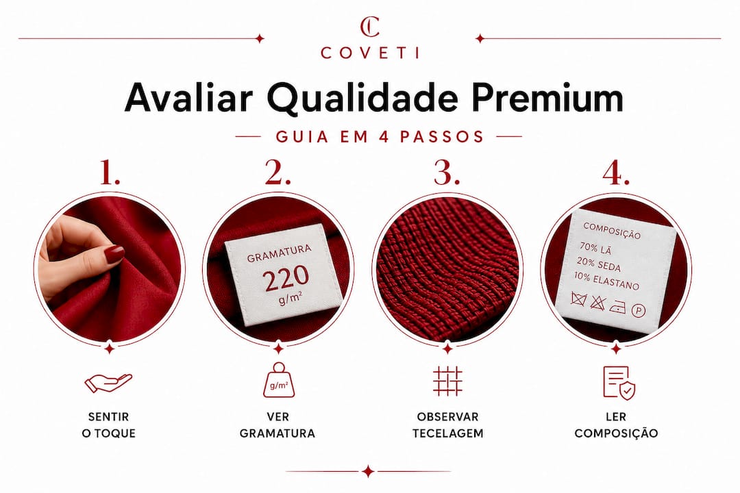 Guia visual com dicas práticas para identificar tecidos de qualidade superior