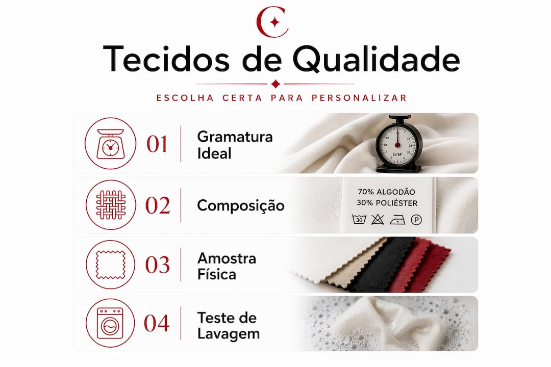 Infográfico: como escolher o tecido ideal – principais fatores a ter em conta