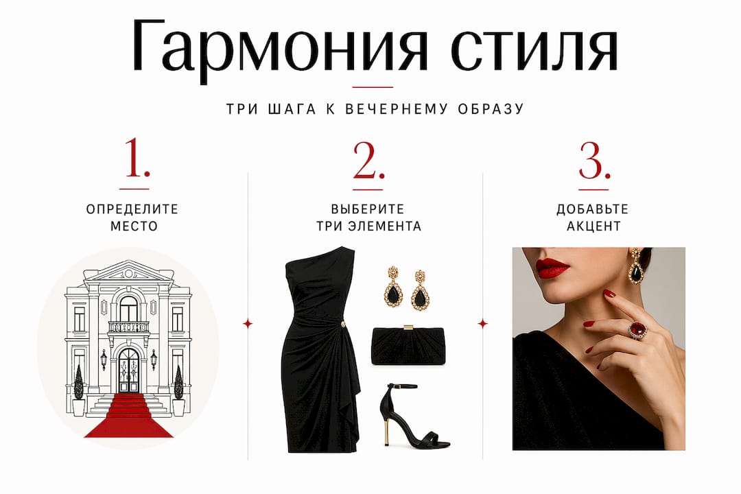 Инфографика: три простых шага к стильной и гармоничной вечеринке