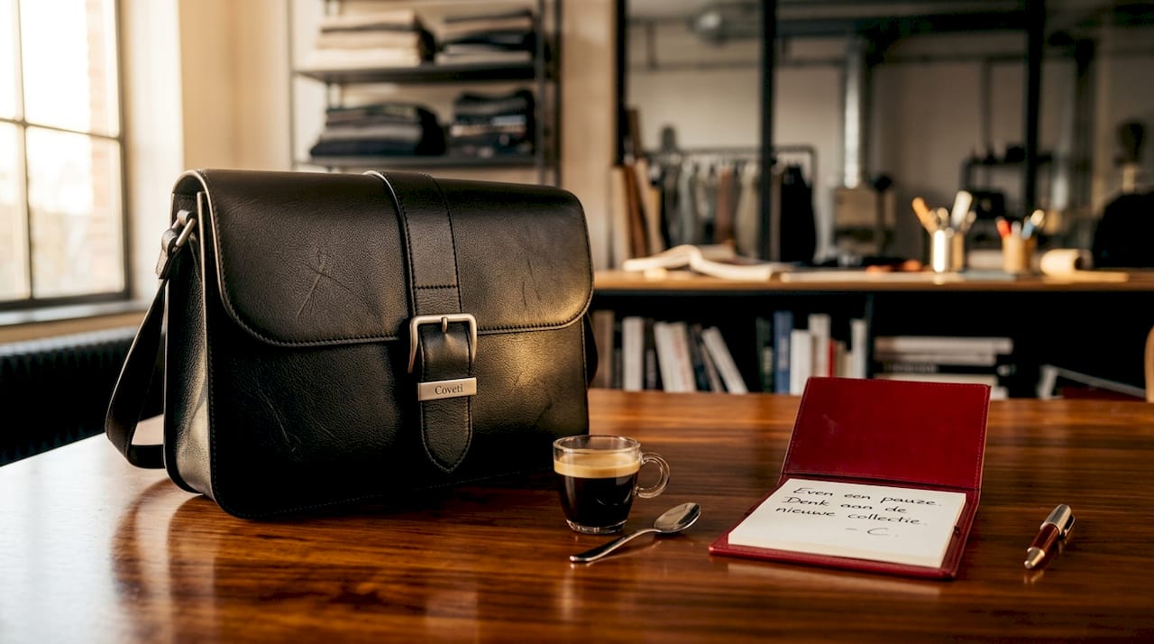 Fijn afgewerkte details en vakmanschap van een luxe handtas van dichtbij bekeken