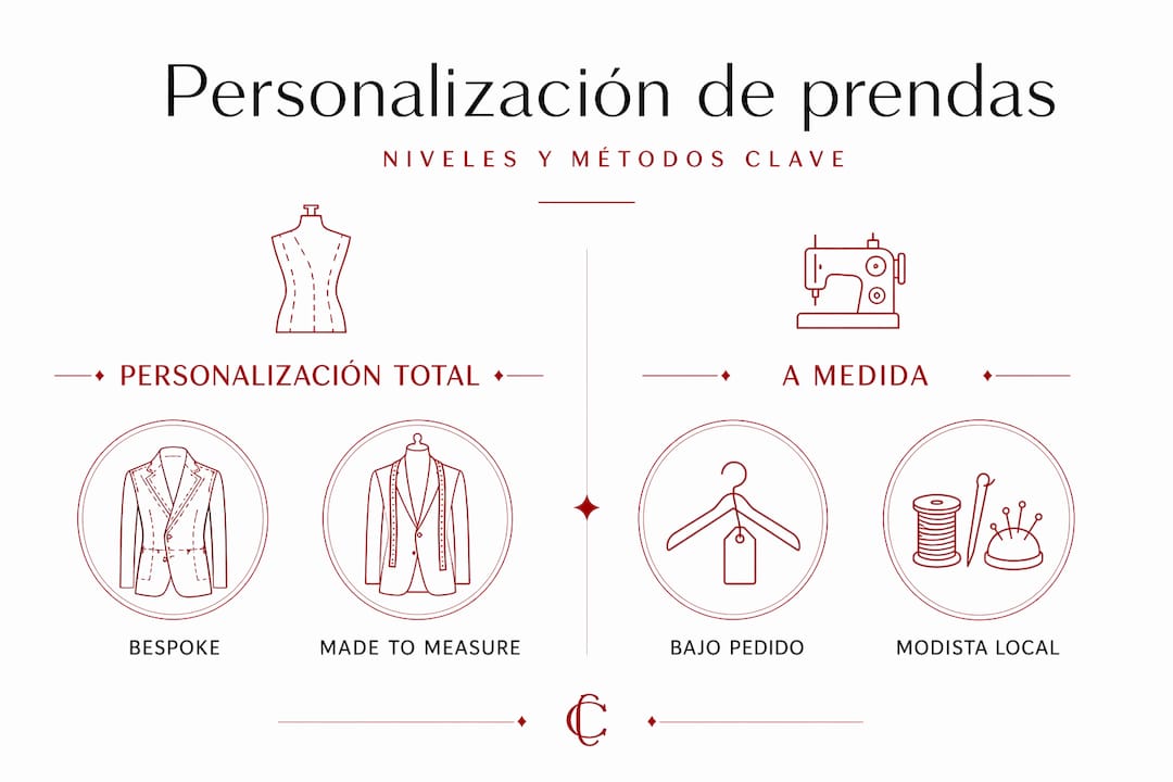 Infografía sobre las diferencias entre los distintos estilos de ropa personalizada