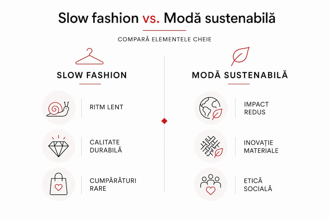 Infografic: Slow fashion vs. modă sustenabilă – diferențe și asemănări