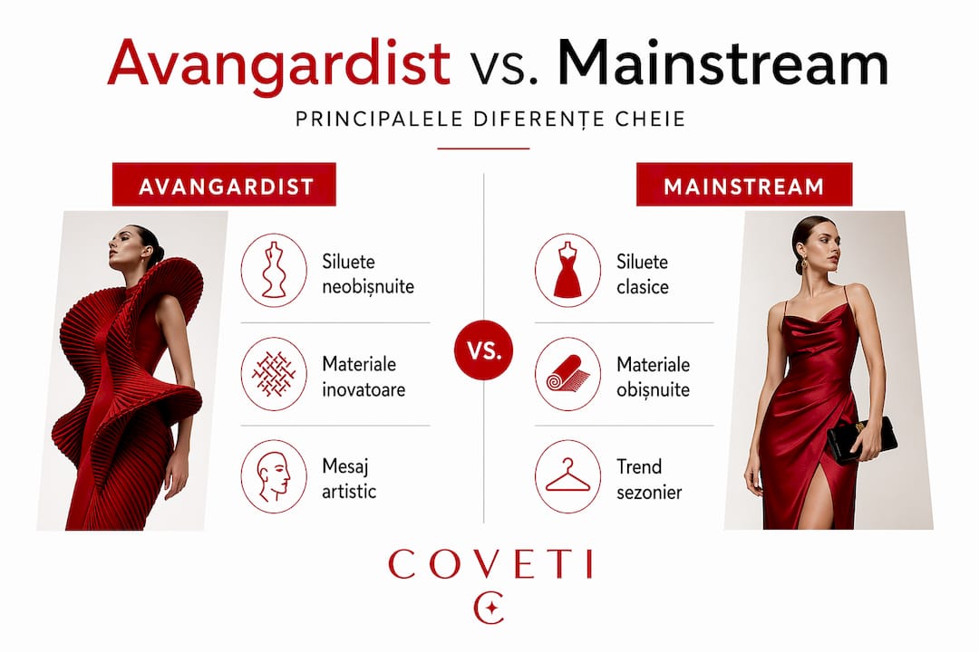 Infografic: diferențele dintre moda avangardistă și cea mainstream