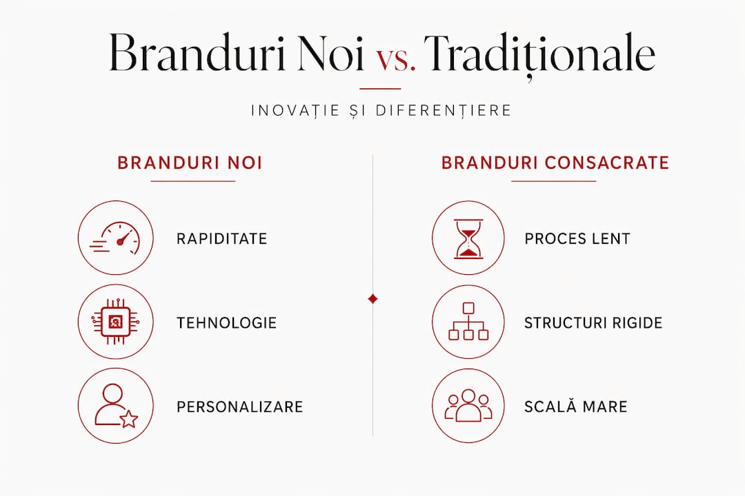 Infografic: Cum se diferențiază brandurile noi față de cele consacrate