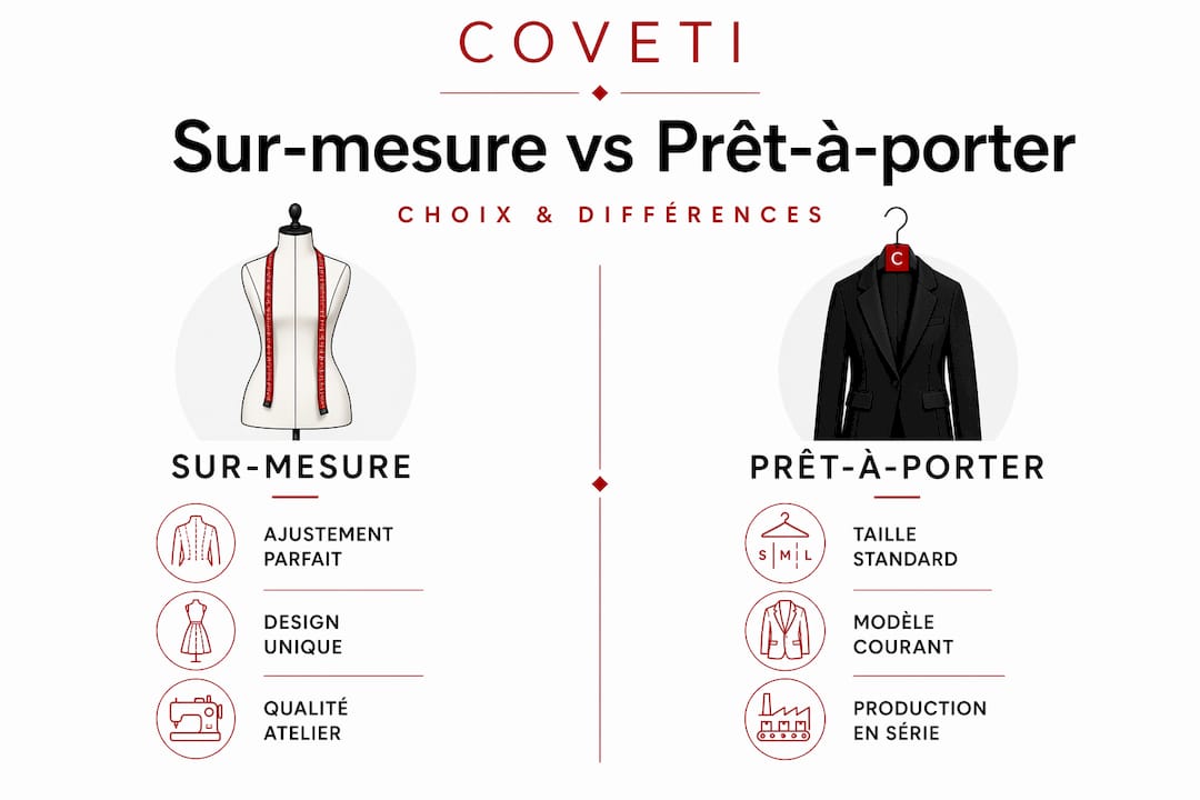 Infographie : le match entre vêtements sur-mesure et prêt-à-porter