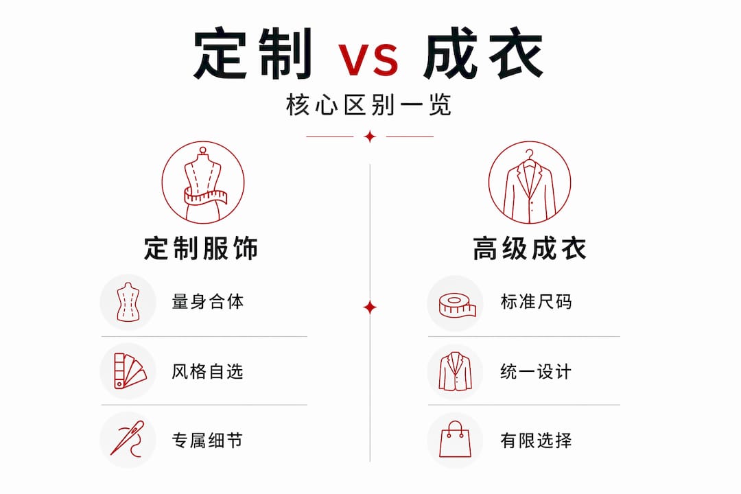 定制服装与成衣对比信息图