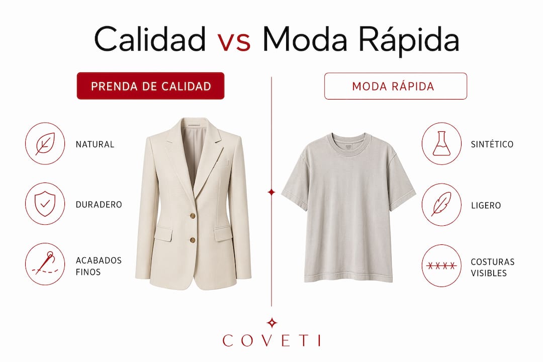 Infografía sobre la calidad de las prendas en la moda rápida: comparación y análisis