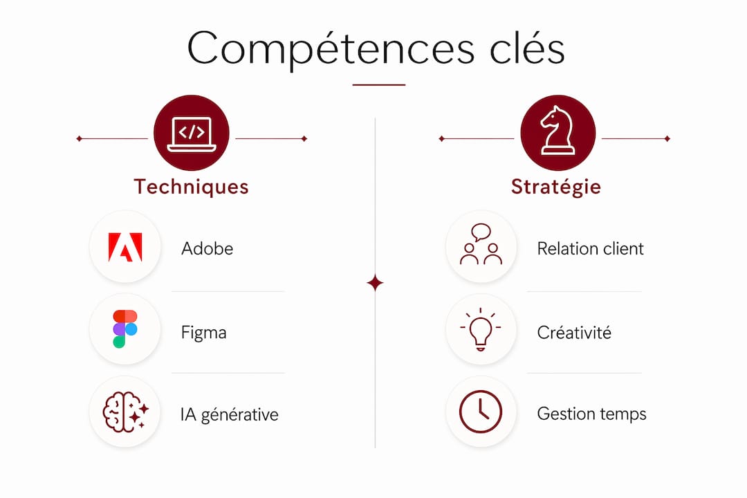 Découvrez dans cette infographie un panorama complet des compétences techniques et stratégiques indispensables aux designers.