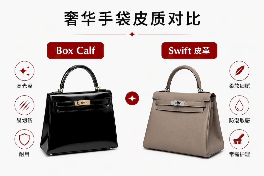 奢侈品牌手袋皮革材质全方位对比图
