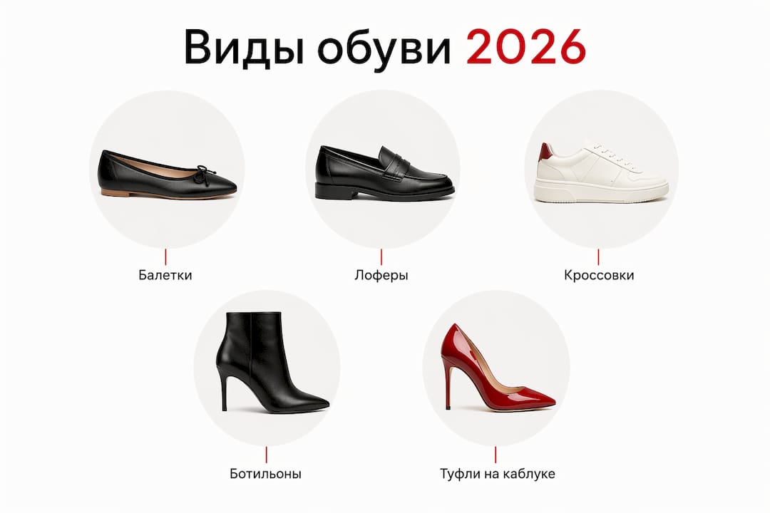 Инфографика: какие женские туфли будут актуальны в 2026 году