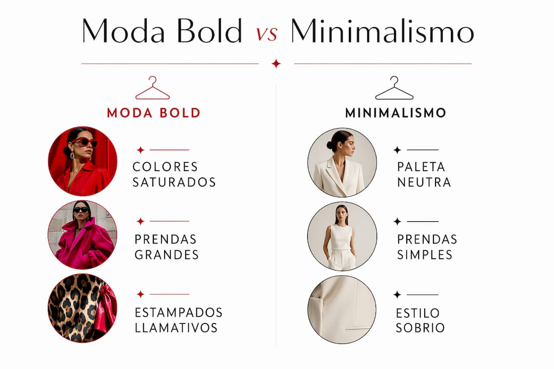 Infografía: ¿Bold o minimalismo? Un vistazo a las diferencias clave en tendencias de moda