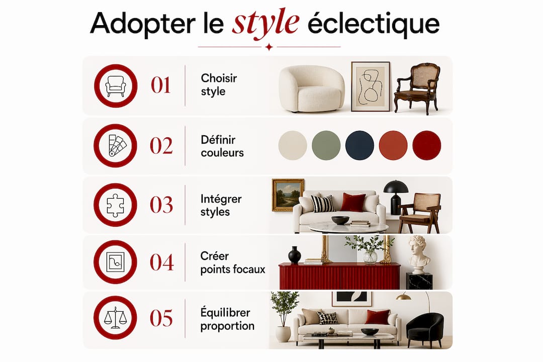 Infographie : les clés pour réussir une décoration éclectique pas à pas