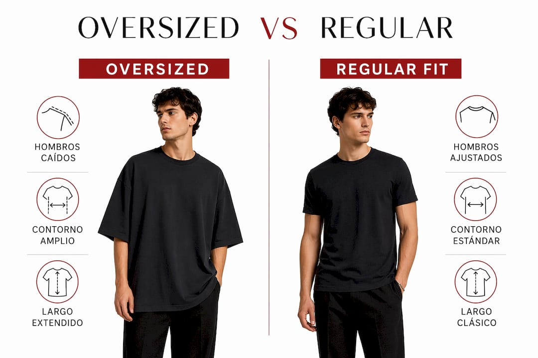 Infografía: diferencias clave entre prendas oversized y de corte clásico