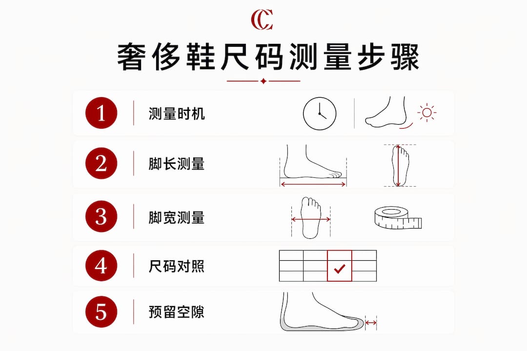 高端鞋履尺码测量全流程图解