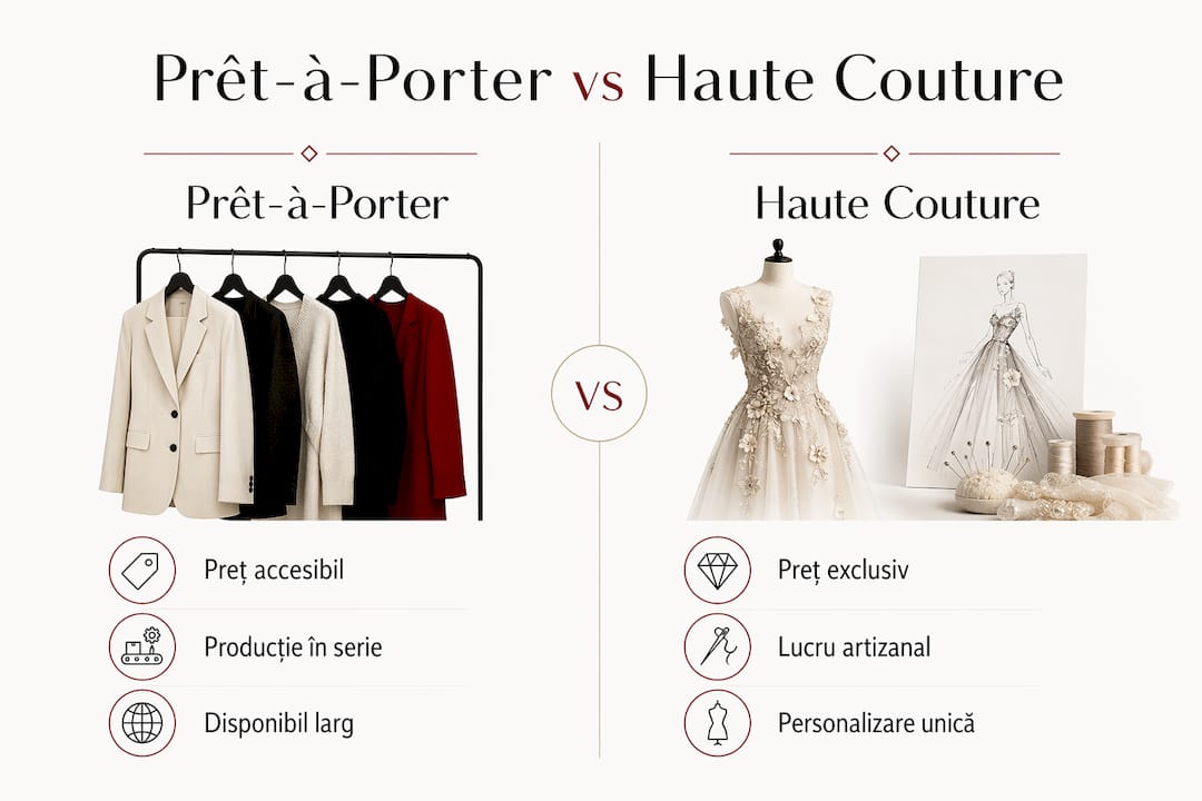 Infografic: diferențele esențiale între moda prêt-à-porter și haute couture