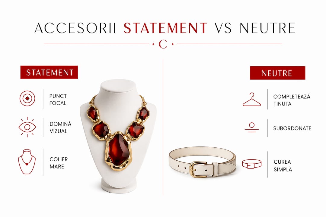 Infografic despre cum să alegi între accesorii care atrag toate privirile și cele cu un stil discret