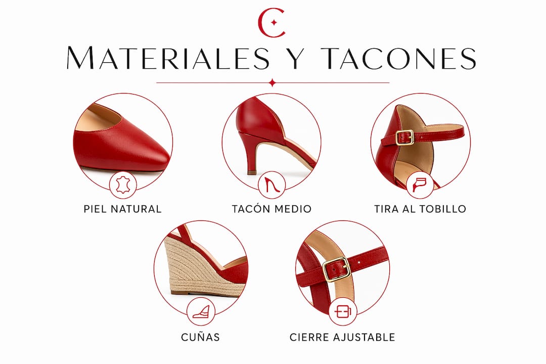 Guía visual sobre los mejores materiales y tipos de tacones para lograr comodidad sin perder estilo