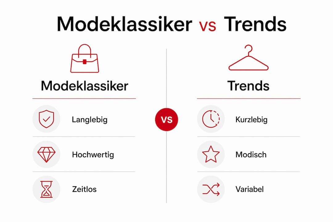 Infografik: Modeklassiker vs. aktuelle Trends – ein direkter Vergleich